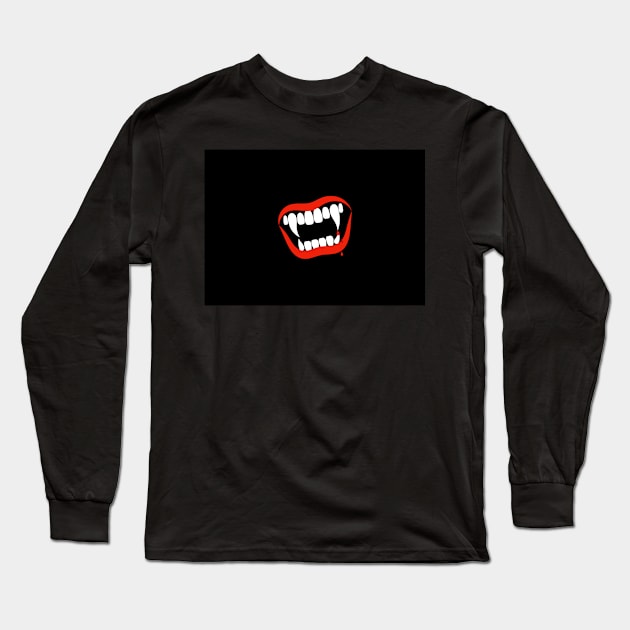 A Vampire's Kiss ( black background ) Long Sleeve T-Shirt by AdamRegester